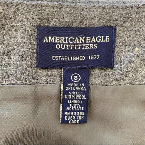 American Eagle Outfitters  mini skirt with embroidery at the hem, 💯 wool - Picture 8 of 9